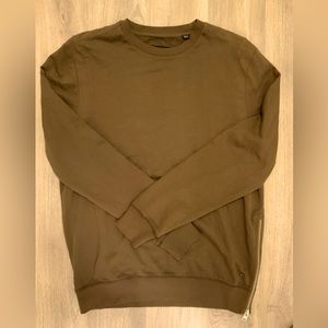 AllSaints - Brown Crewneck Sweatshirt Zipper Size M